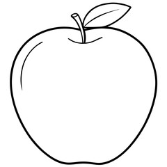 Apple line art vector