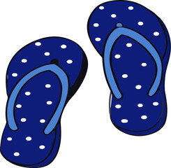 Hand-drawn Summer Beach Icon, Cartoon Flip Flops Slipper Illustration – Vacation, Sand, Ocean, and Fun Footwear