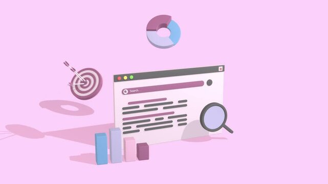 Animated Search Engine Optimization Concepts, SEO Optimization, Search Optimization.