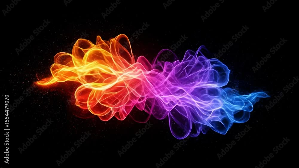 Aufkleber abstract smoke art features colorful energy with fire and ice creating a vibrant and dynamic backgro