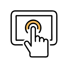 finger tap touch screen icon design