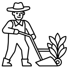 Cultivator line art vector