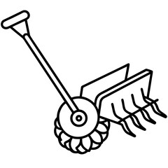 Cultivator line art vector