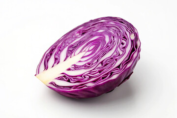 Fototapeta premium Sliced Purple Cabbage Curl Fresh Isolated Vegetable