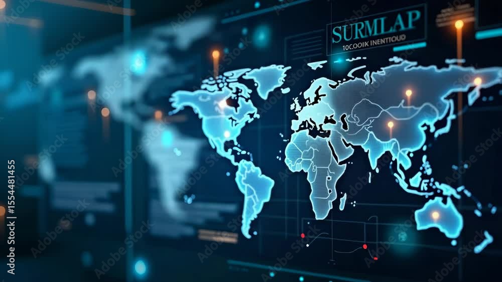 Poster advanced surveillance defense systems: national security priorities in photo stock concept with comp
