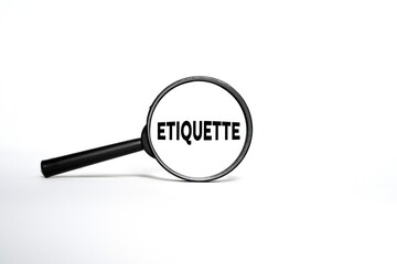 A magnifying lens highlighting the text 