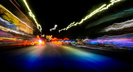 Abstract traffic light trails