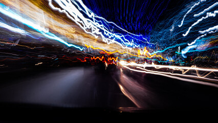 Abstract traffic light trails
