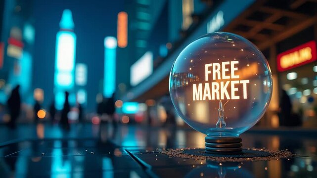 Detailed imagery illustrating free market economy principles with deregulated trade practices robust competition and dynamic enterprise environments fostering economic innovation in  Photo Stock  Conc