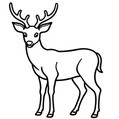Obraz premium Deer line art vector