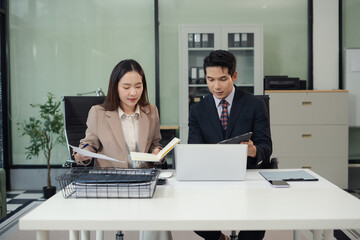 Asian business people working as a good team in the office. Successful teamwork in a meeting,...