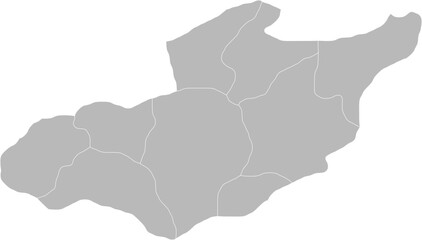 Adiyaman, Turkey – administrative vector map with district boundaries (Web Mercator projection, PPT-compatible & fully editable)