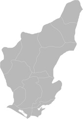 Adana, Turkey – administrative vector map with district boundaries (Web Mercator projection, PPT-compatible & fully editable)