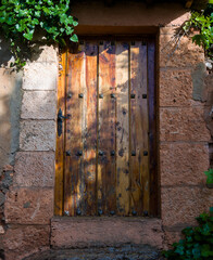 entrance door of an old house