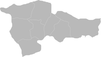 Agri, Turkey – administrative vector map with district boundaries (Web Mercator projection, PPT-compatible & fully editable)