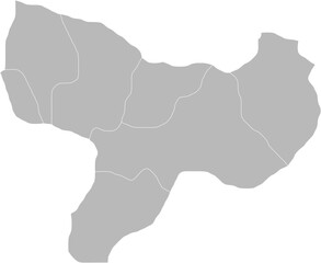 Amasya, Turkey – administrative vector map with district boundaries (Web Mercator projection, PPT-compatible & fully editable)