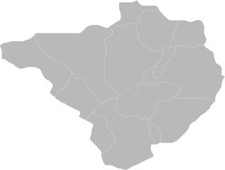 Yozgat, Turkey – administrative vector map with district boundaries (Web Mercator projection, PPT-compatible & fully editable)