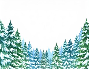 Fototapeta premium Enchanting winter wonderland, majestic snowcovered trees in a serene forest landscape