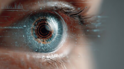 Human Eye with Futuristic Technology Interface