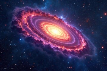 A celestial panorama depicting a swirling nebula, stars, and galaxies, representing the vastness and mystery of a divine cosmos , planets, majestic, vast