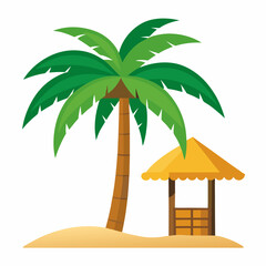 palm-tree-vector--white-background