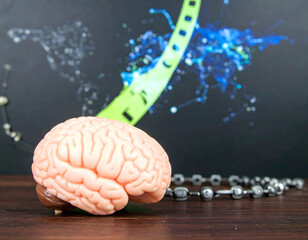 Mesmerizing illustration of a brain radiating vibrant energy with abstract background representing connectivity and knowledge