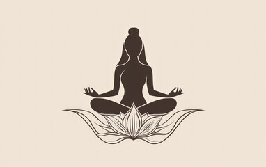 Woman in lotus position atop lotus