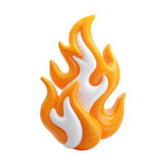 Bright orange and white flame sculpture showcasing dynamic design and modern art aesthetics in an artistic display