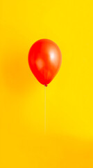 Red balloon on yellow background