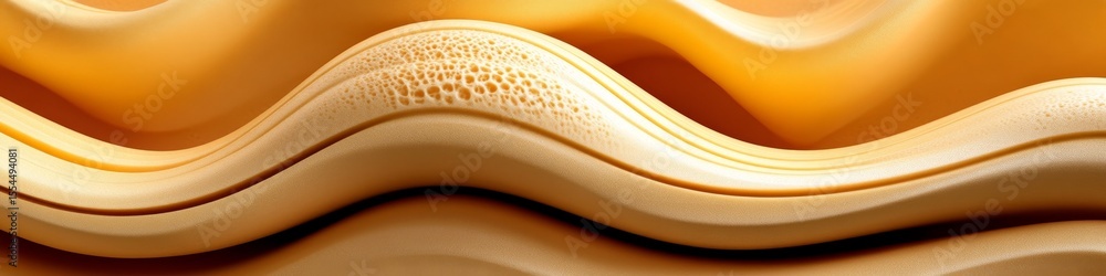Poster elegant monochromatic light yellow wave pattern surface with gentle ripple texture design concept