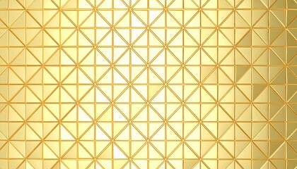 A glimmering golden background features a geometric pattern of interconnected triangles and squares.