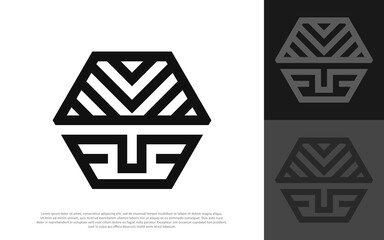Abstract hexagonal logo design