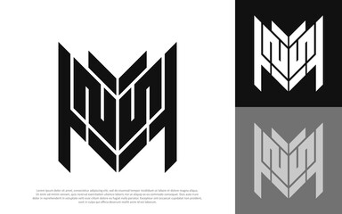 letter MS or MZ initial logo design