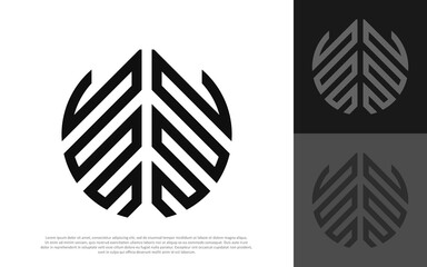 letter O W initial logo design