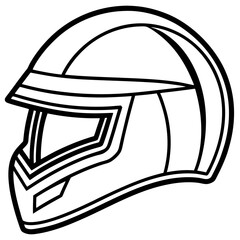 Helmet line art vector