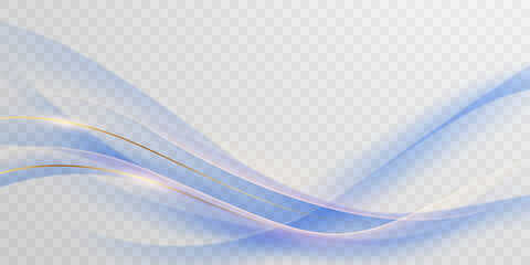 Obraz na płótnie Canvas Blue abstract wave background with luxury golden elements vector illustration
