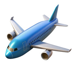 Obraz premium 3d realistic airplane model isolated on transparent background