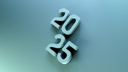2025 date,year on turquoise,copy. 2025 plans,business concept,wallpaper.3D render