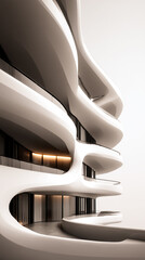Abstract and modern Architecture, White with black details,
