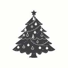 Realistic green isolated Christmas tree on a transparent white background
