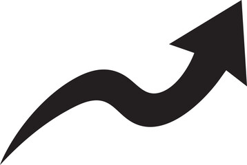 Smooth Wavy Arrow Vector Design for Growth or Trend Concepts