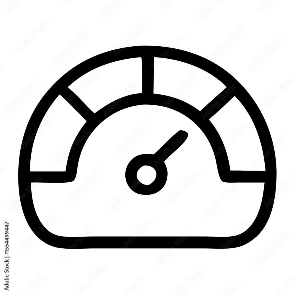 Poster outline handdrawn speedometer performance measurement dashboard gauge icon