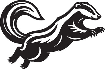 Honey Badger Vector in black and white 