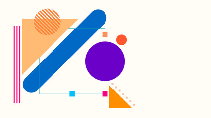 ABSTRACT BACKGROUND WITH GEOMETRIC SHAPES FLAT COLORFUL DESIGN VECTOR 