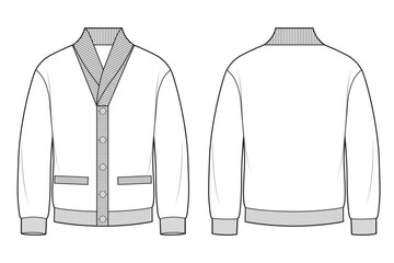 Mans knitted cardigan sweater jacket