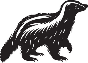 Honey Badger Vector in black and white 