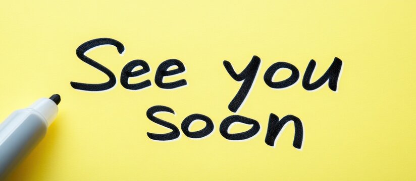 See you soon message on yellow paper