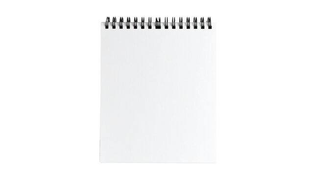 Blank spiral notebook isolated on white, a perfect empty pad for your notes, lists, or daily reminders