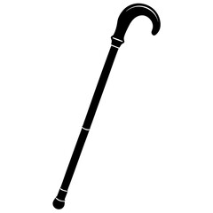 black umbrella stick isolated on white