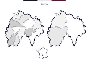 Département du Cantal - Auvergne-Rhône-Alpes (France)